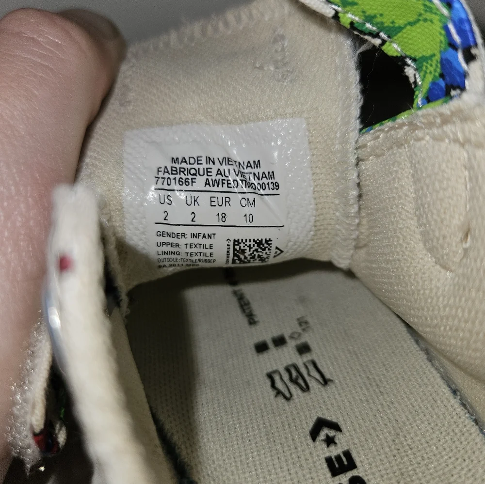 Converse Baby Toddler Size 2 Dinosaur Chucks